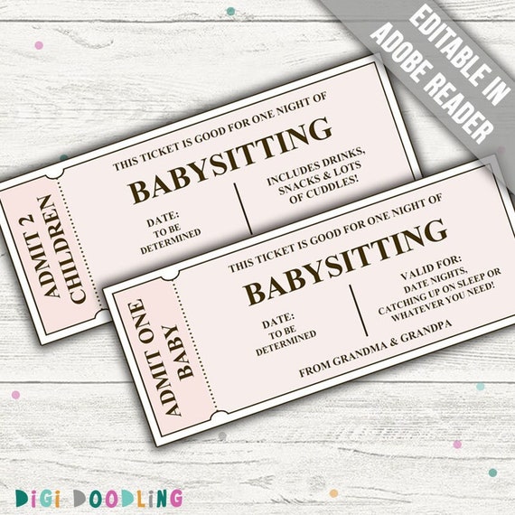 date night babysitting coupon template