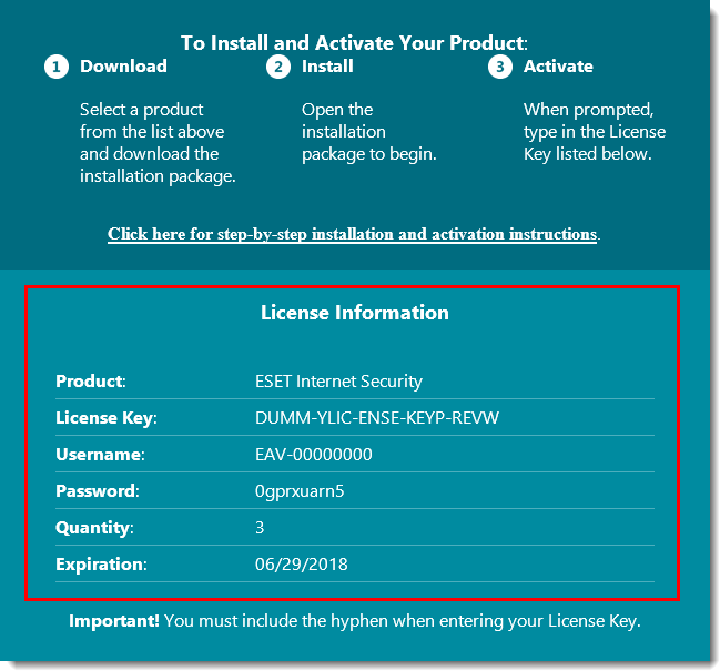 my eset license