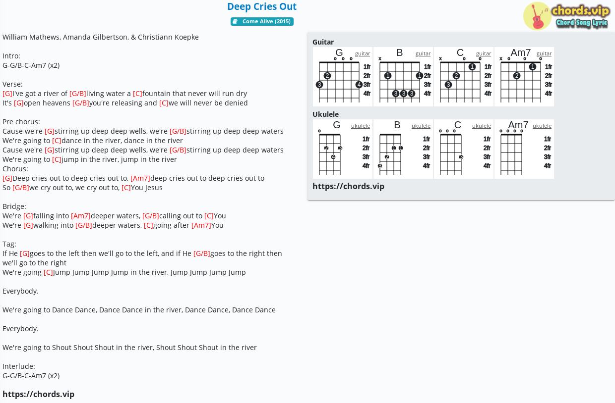 deep cries out lyrics and chords