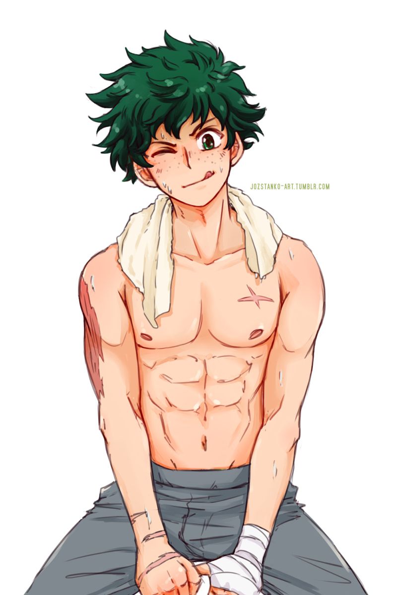 deku shirtless