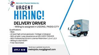 delivery helper hiring in manila