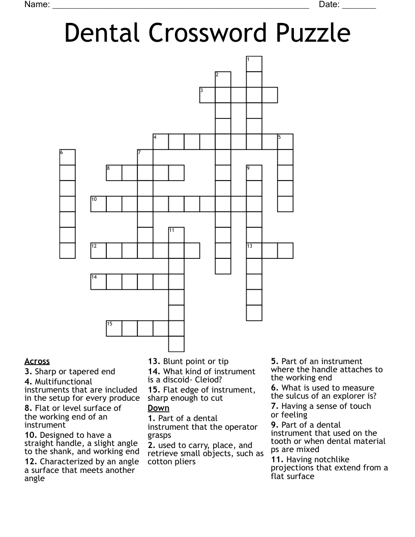 dental appliance crossword clue