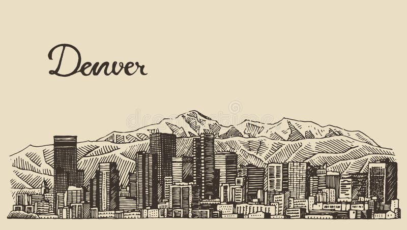 denver skyline drawing