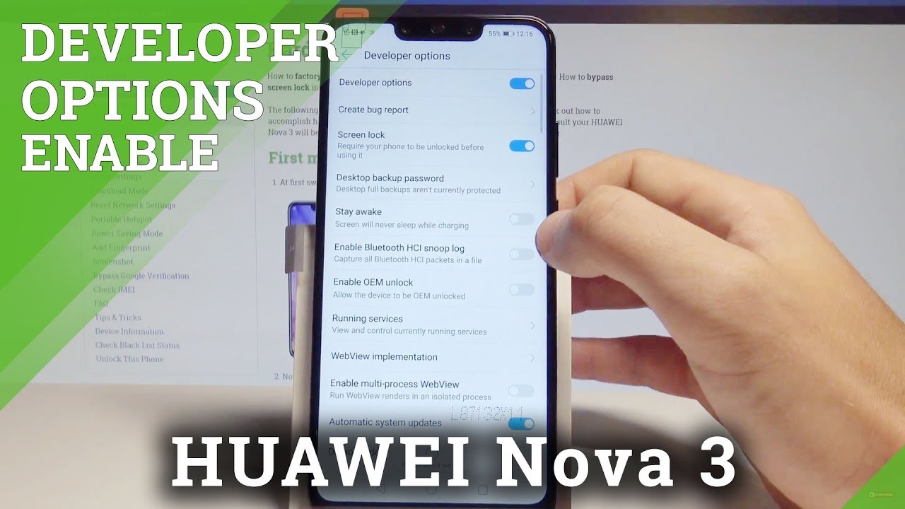 developer options huawei nova 3i