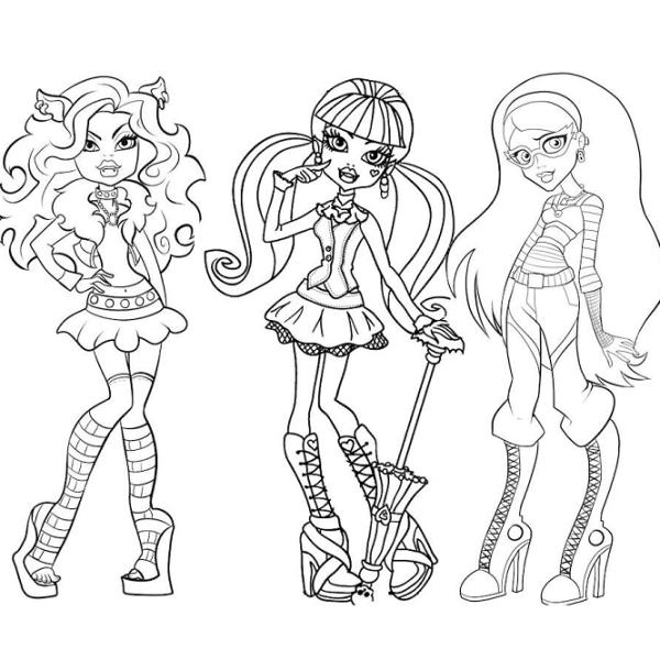 dibujo para colorear monster high