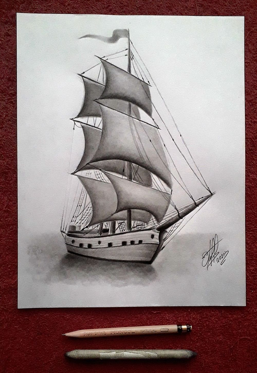 dibujos de barcos a lapiz