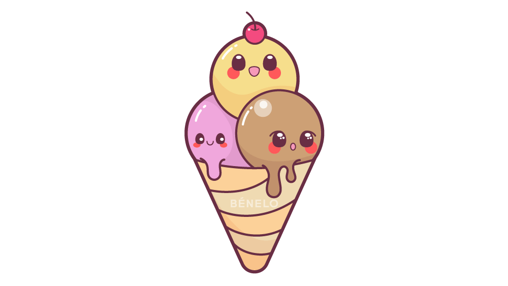 dibujos de helados kawaii