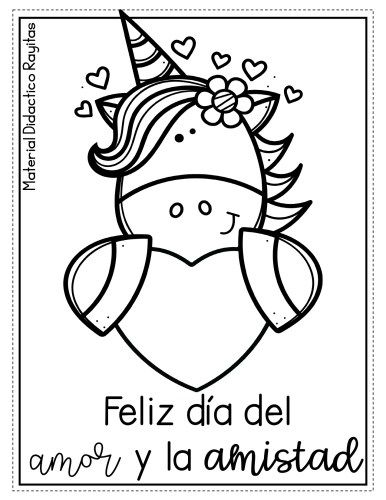 dibujos del dia del amor y la amistad para colorear