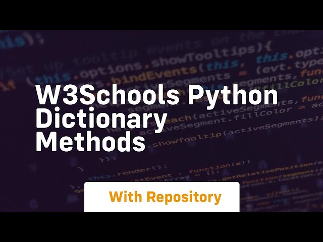 dictionary in python w3schools