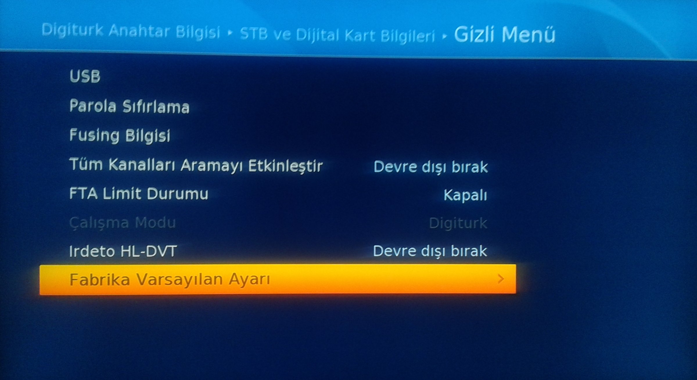 digiturk mod değiştirme