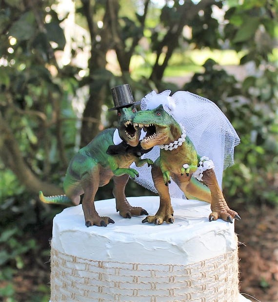 dinosaur wedding cake topper