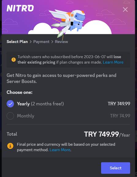 discord nitro 1 year turkey