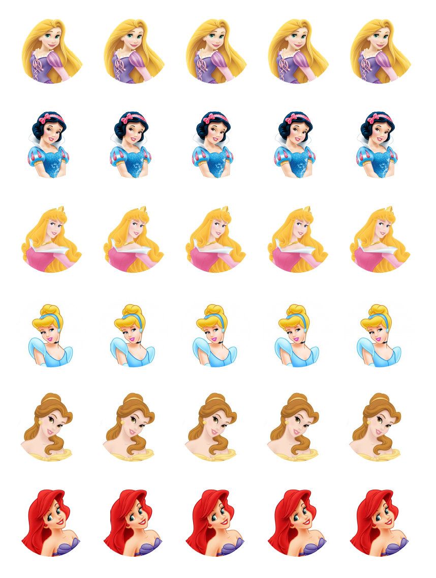 disney princess cupcake toppers