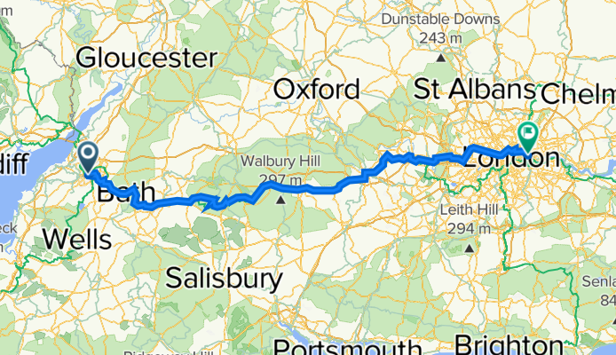 distance between bristol and london