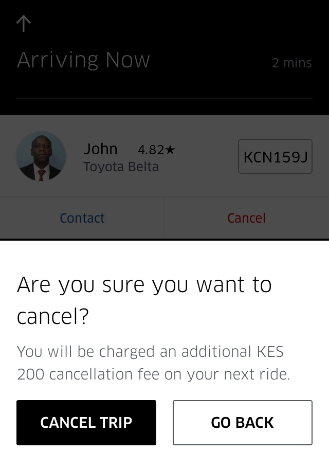 does uber charge for cancelled rides