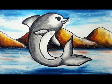 dolphin scenery drawing