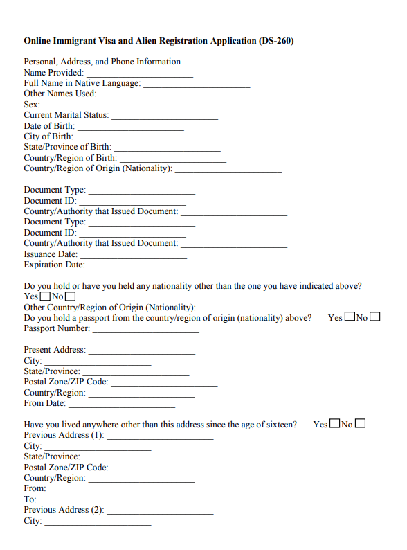 ds 260 application form download