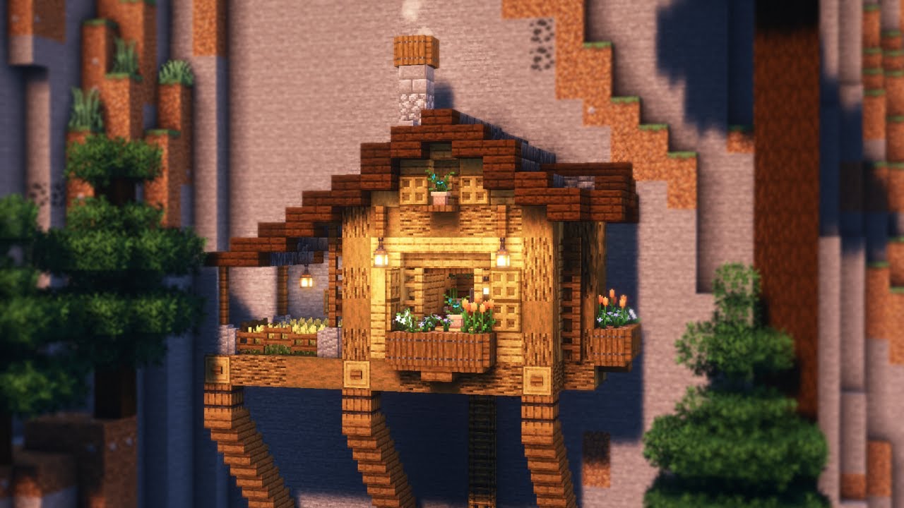 minecraft cliff house