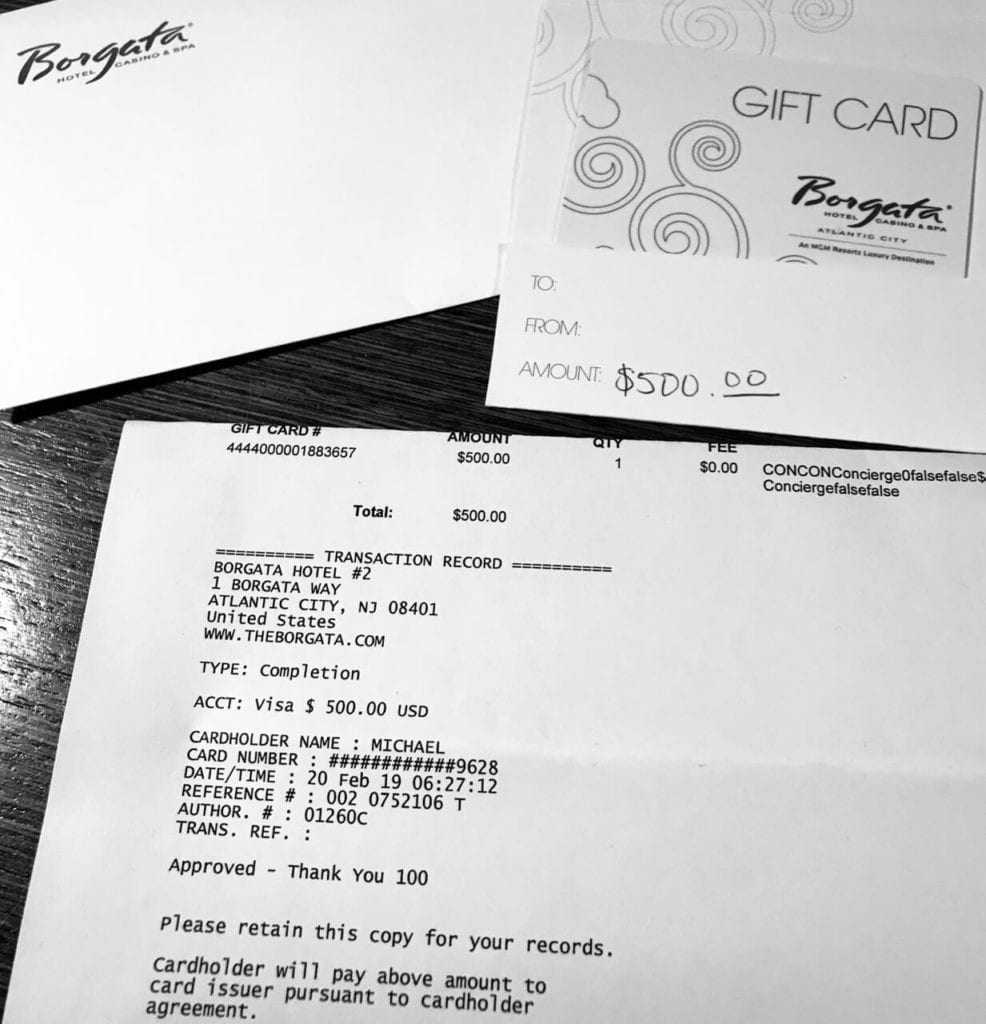 borgata gift card