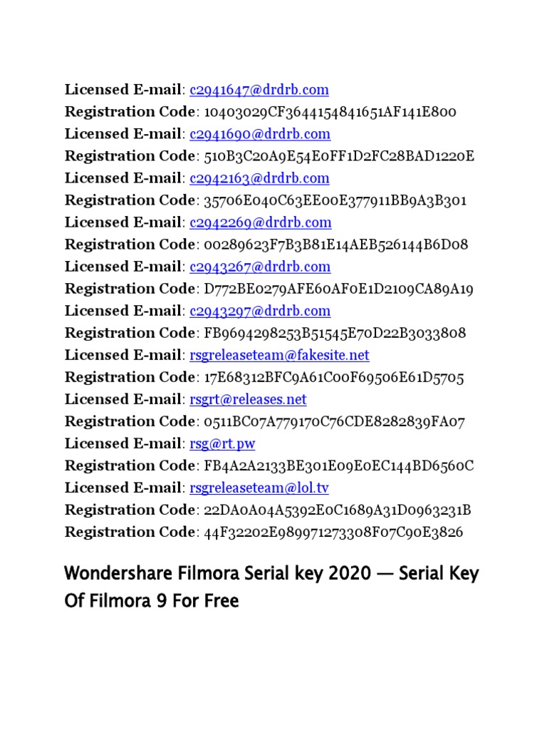 filmora registration key 2019