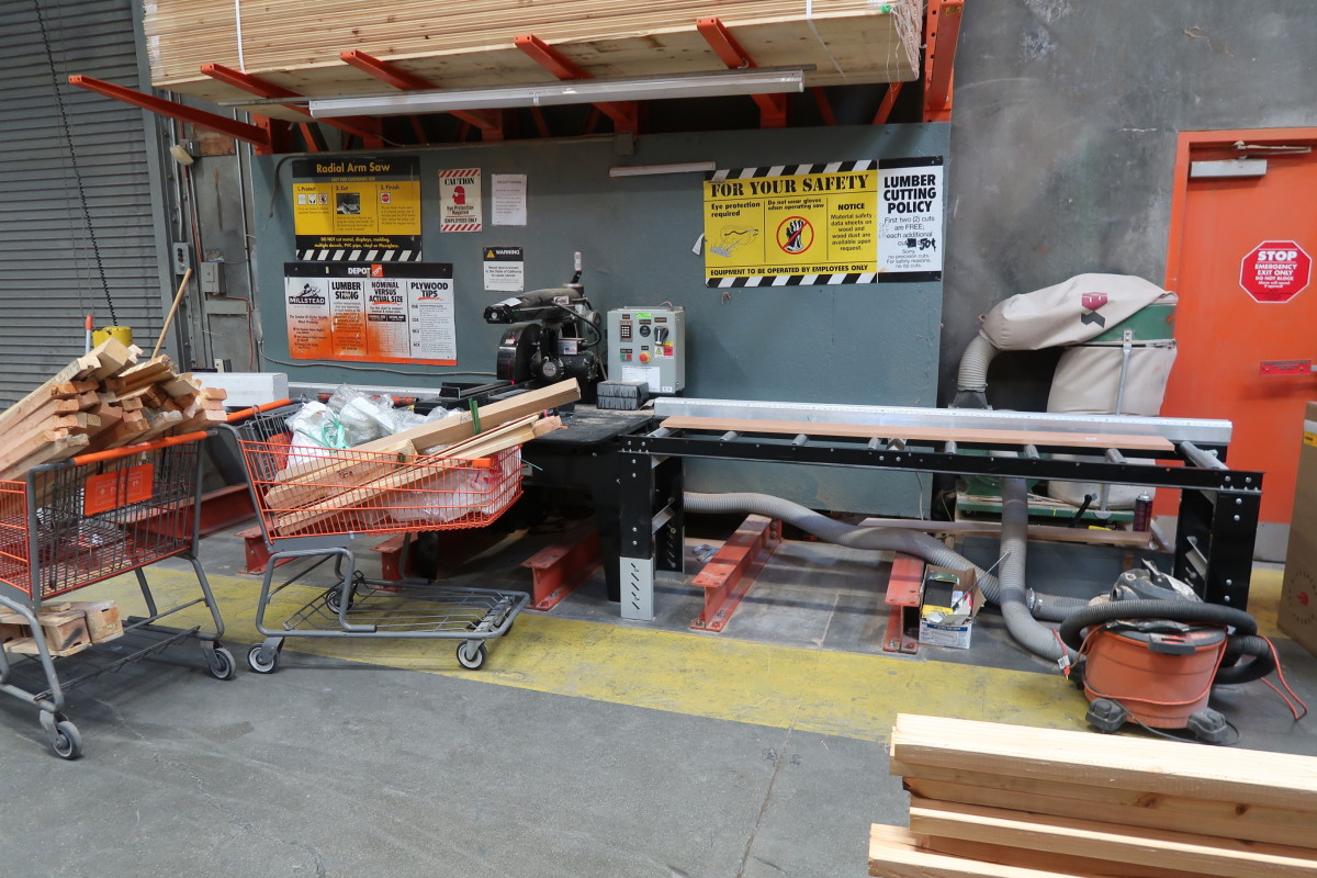 home depot lumber cutting service