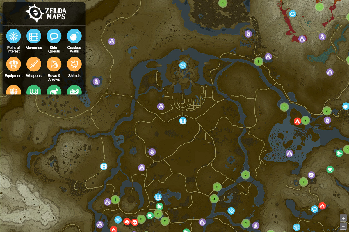 legend of zelda interactive map