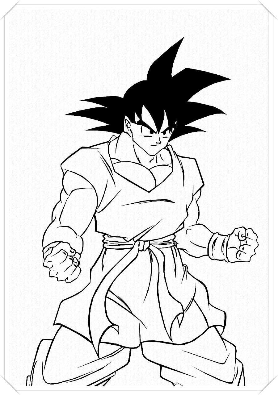 imagenes de goku para colorear e imprimir