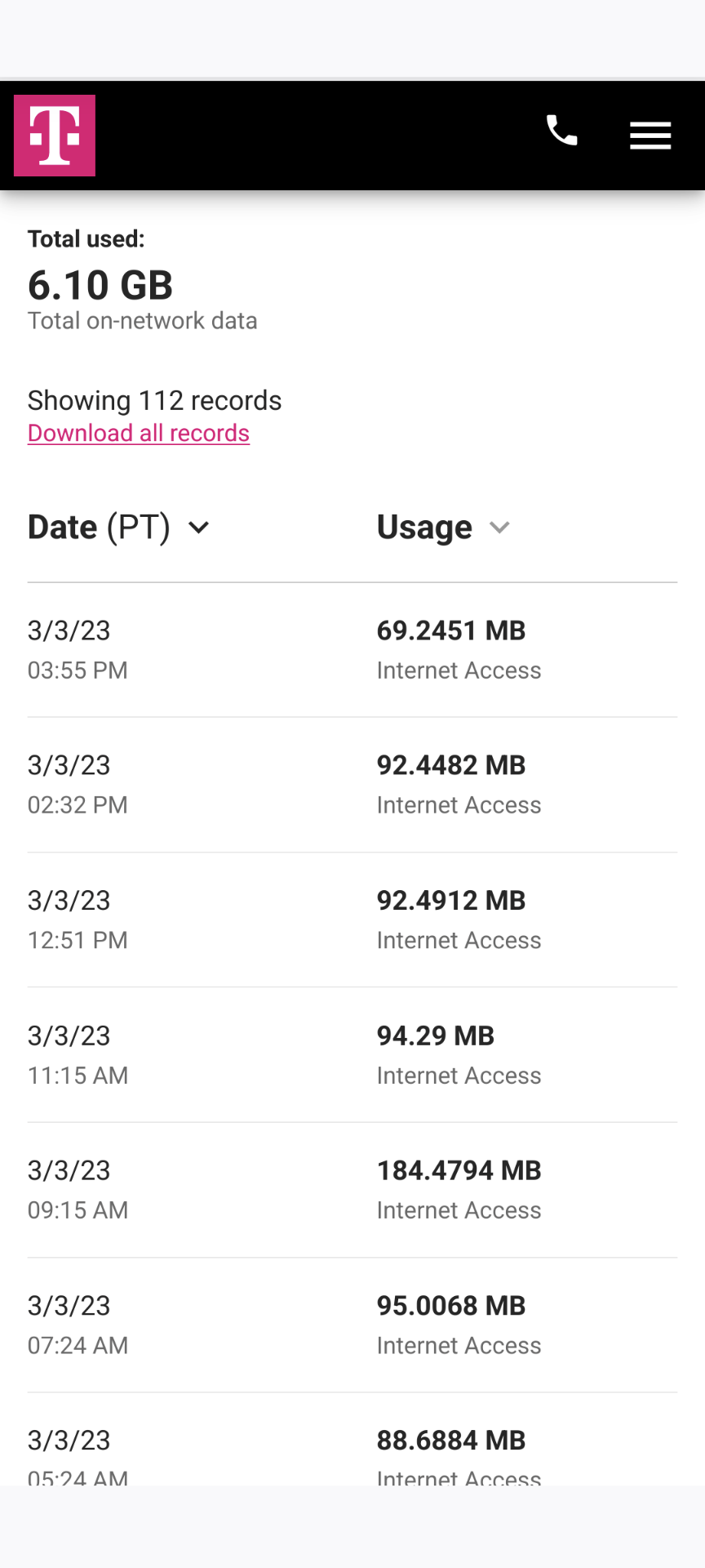 t-mobile phone bill