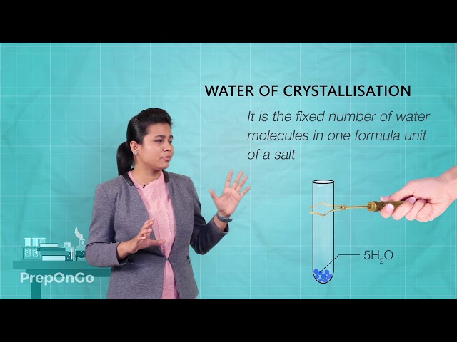 define water of crystallization class 10