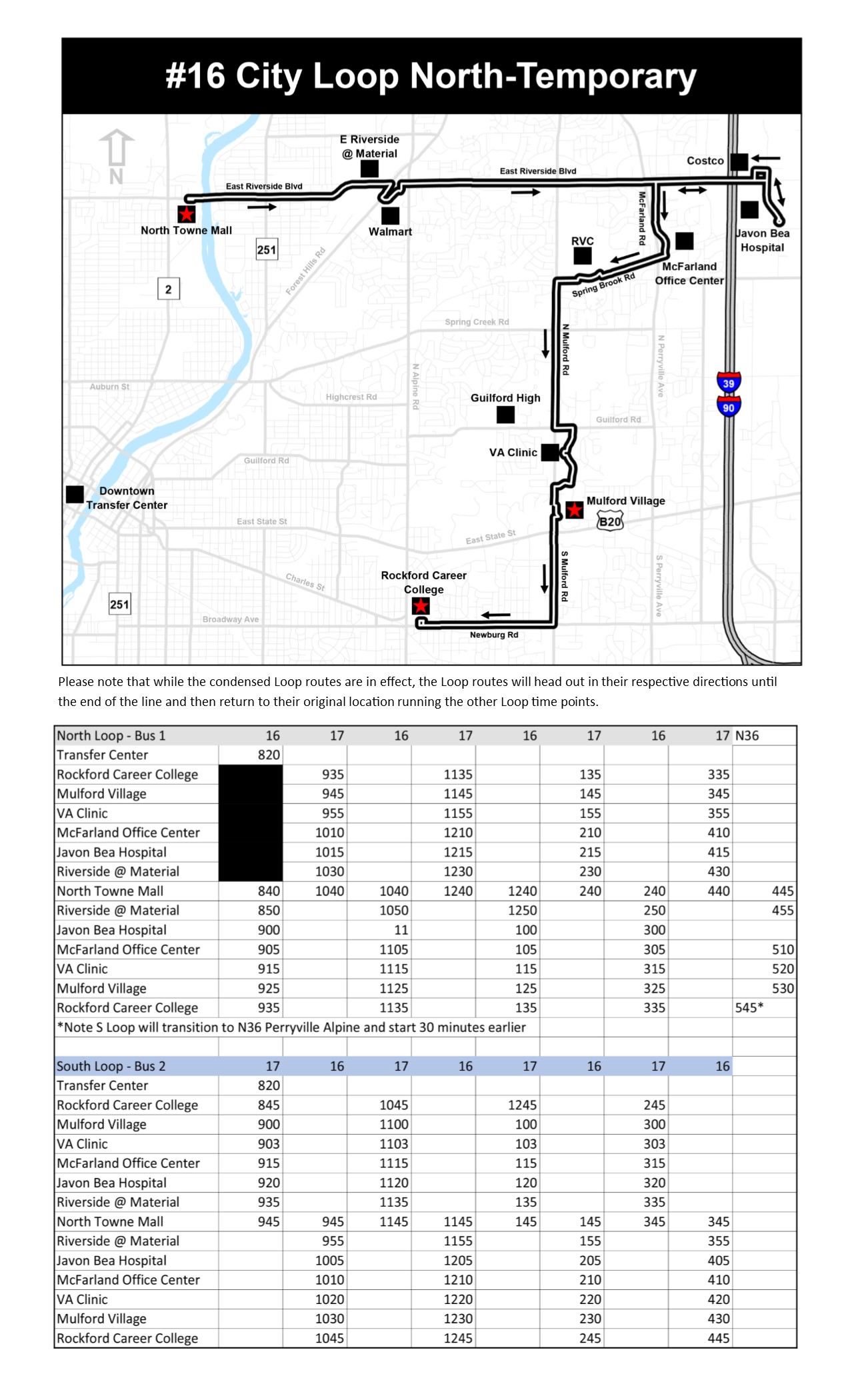 rockford city bus schedule