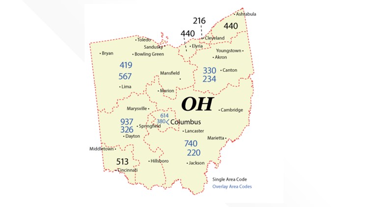 234 area code ohio