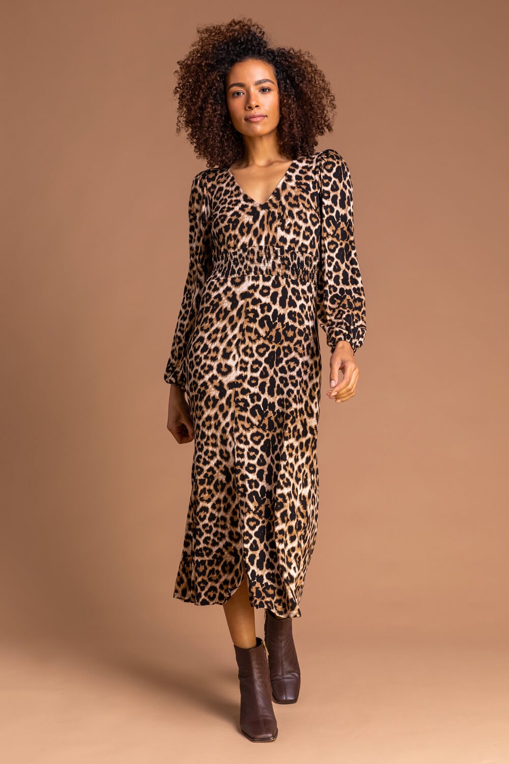 midi leopard print dress