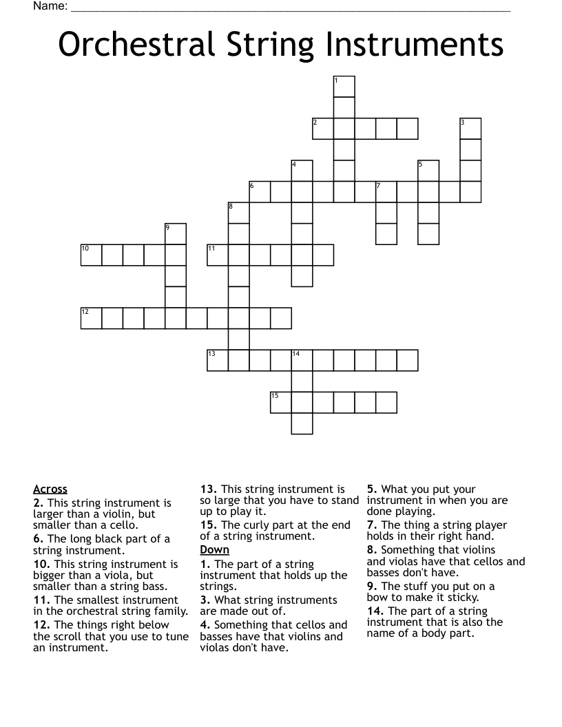 violin crossword clue