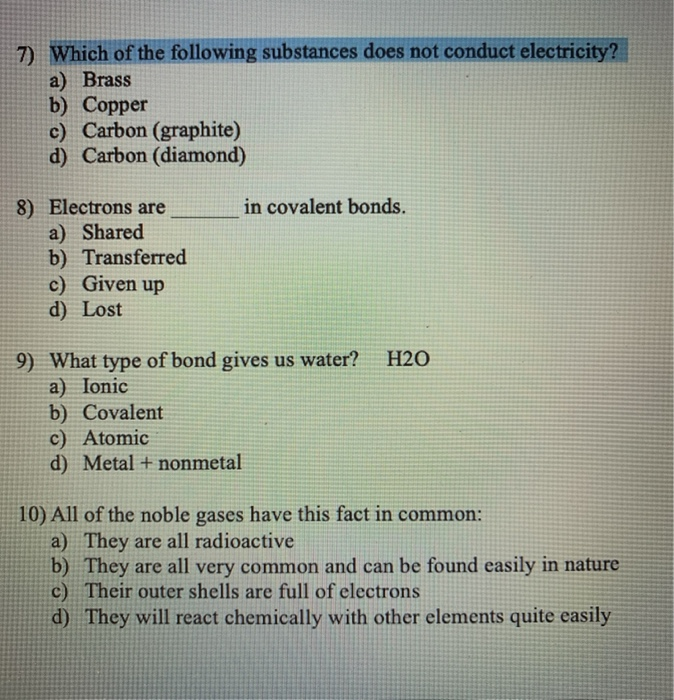 which of the following does not conduct electricity