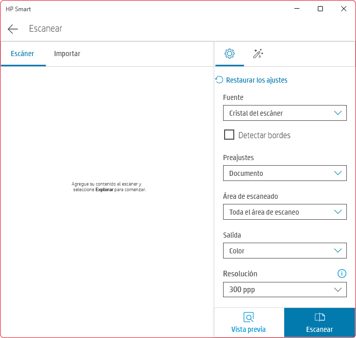 hp smart escanear