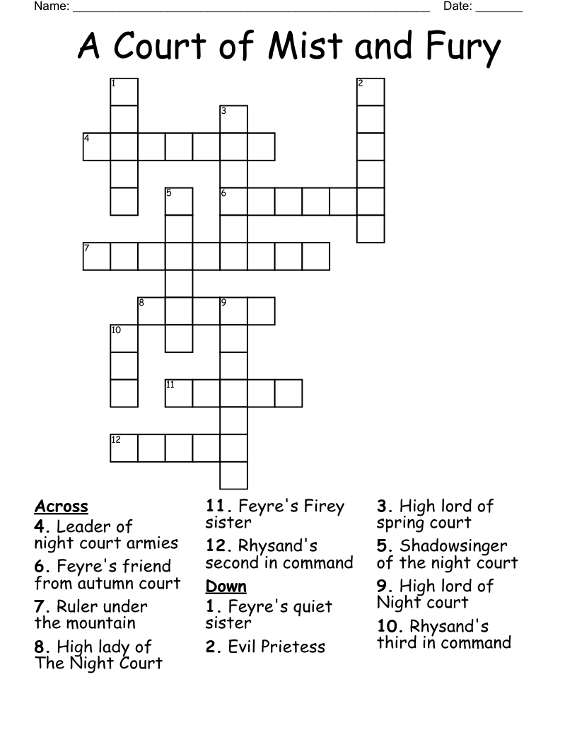 fury crossword