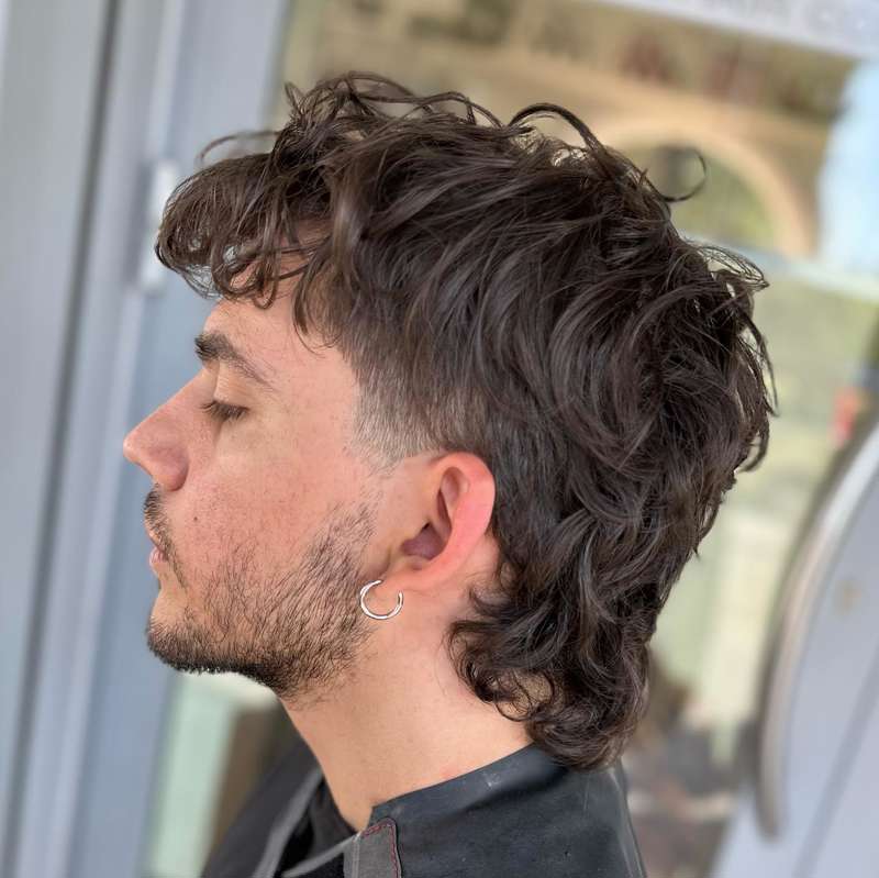 mullet cabello chino