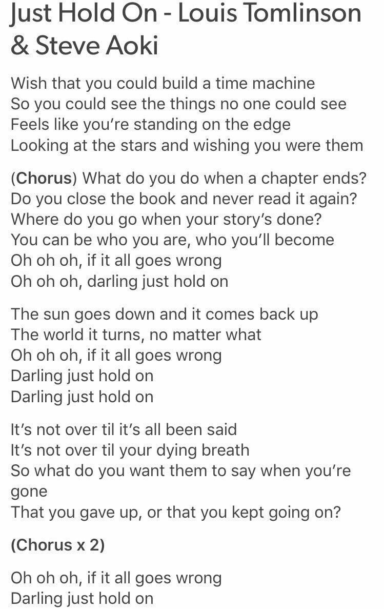 hold on lyrics