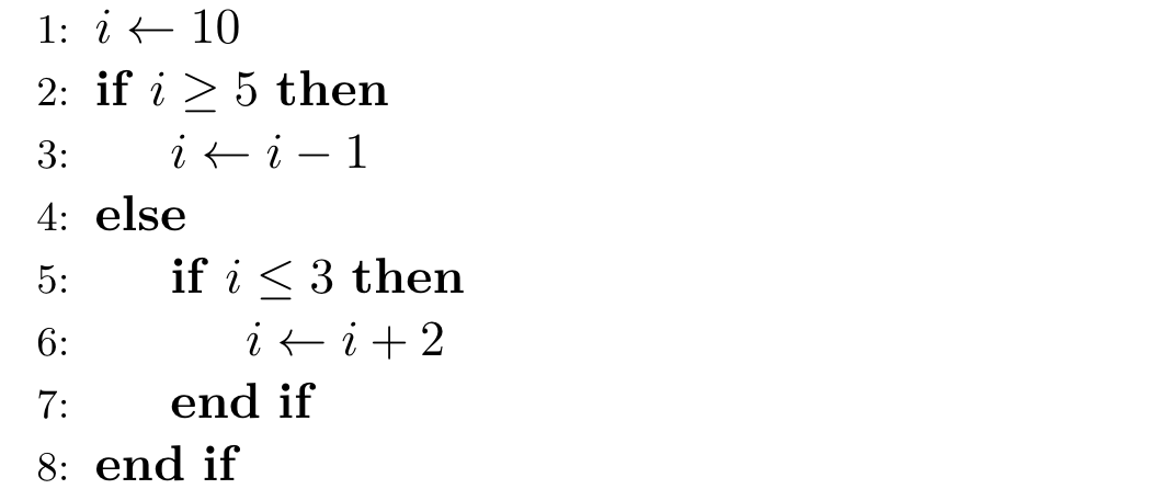 pseudocode latex