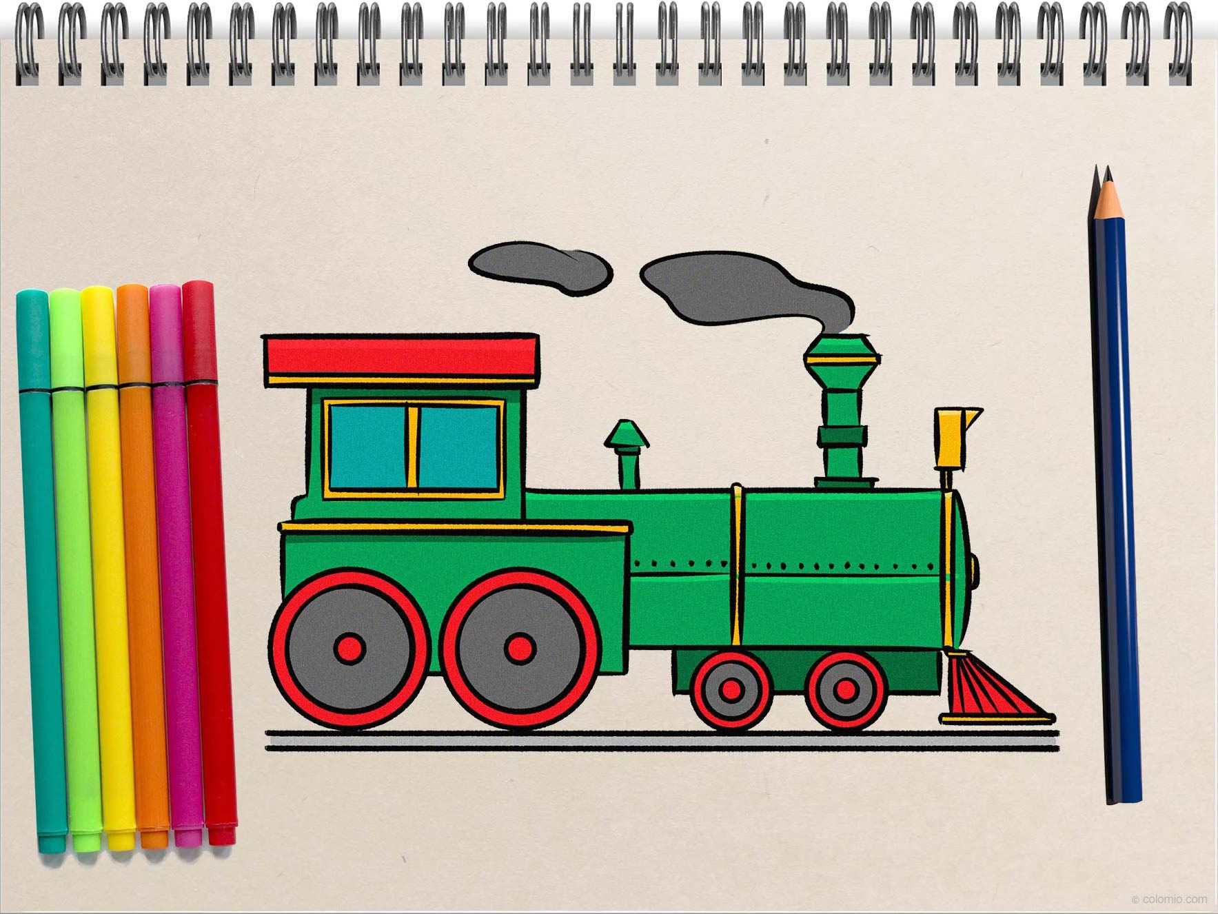 easy simple train drawing