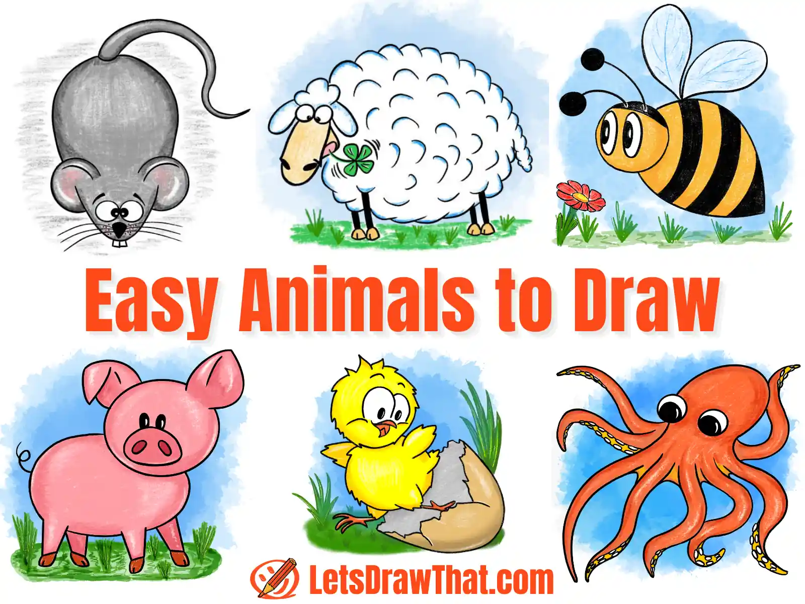 easy to draw cartoon animals