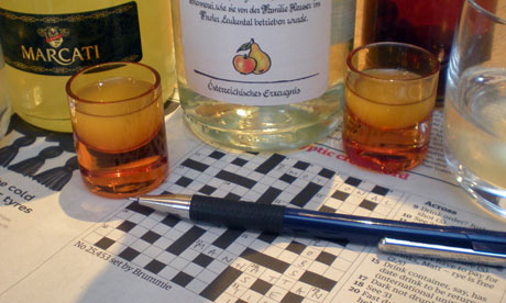 booze crossword clue