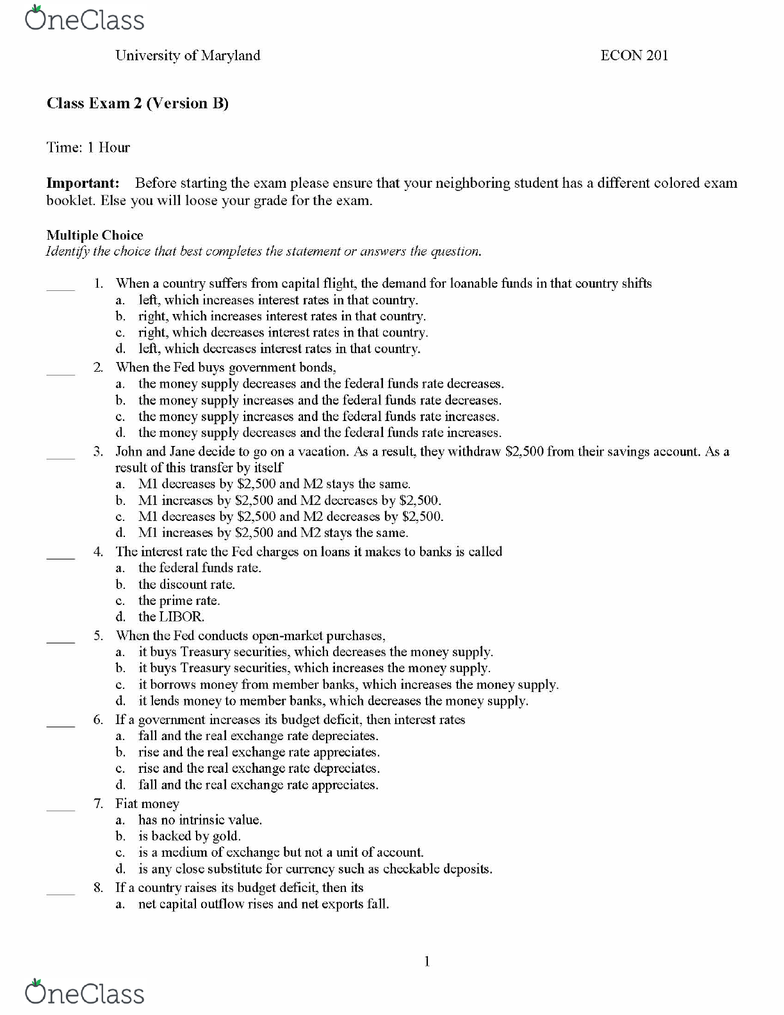 econ 201 midterm 2