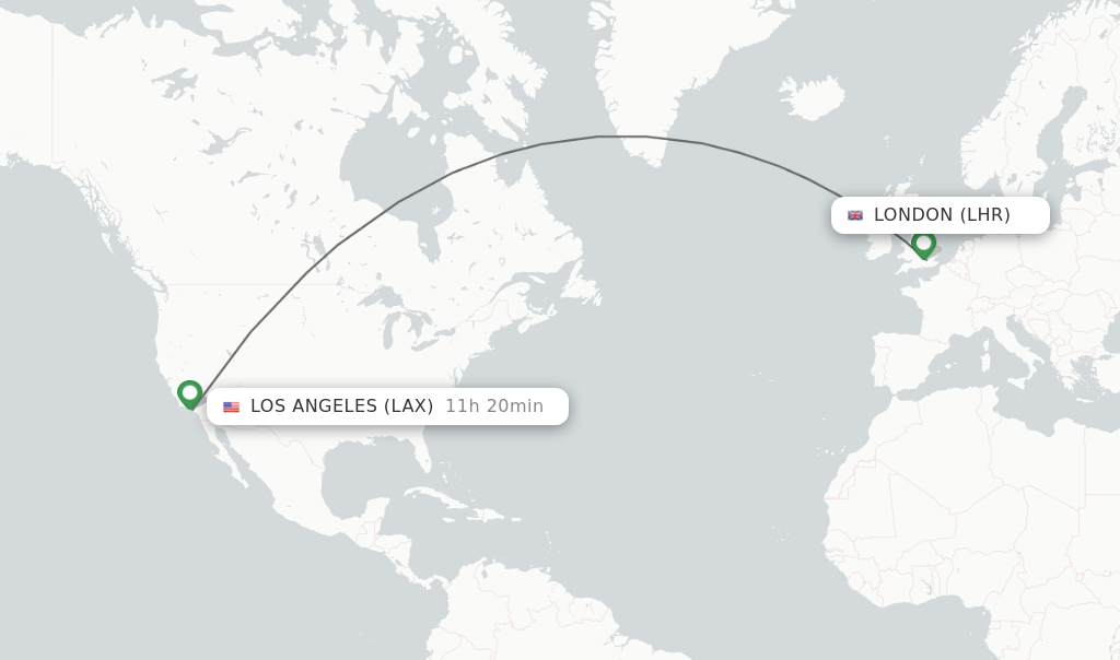 london to los angeles flight time