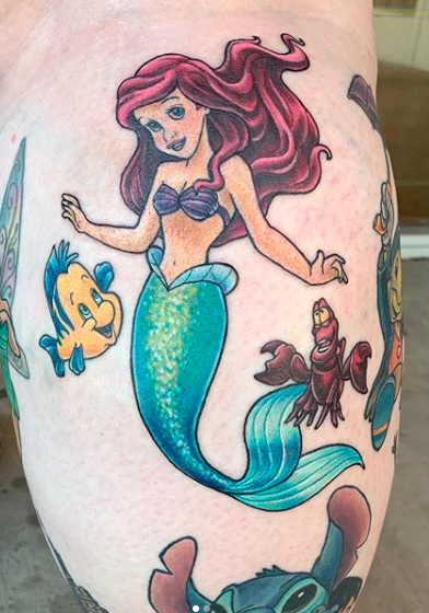 little mermaid with tattoos