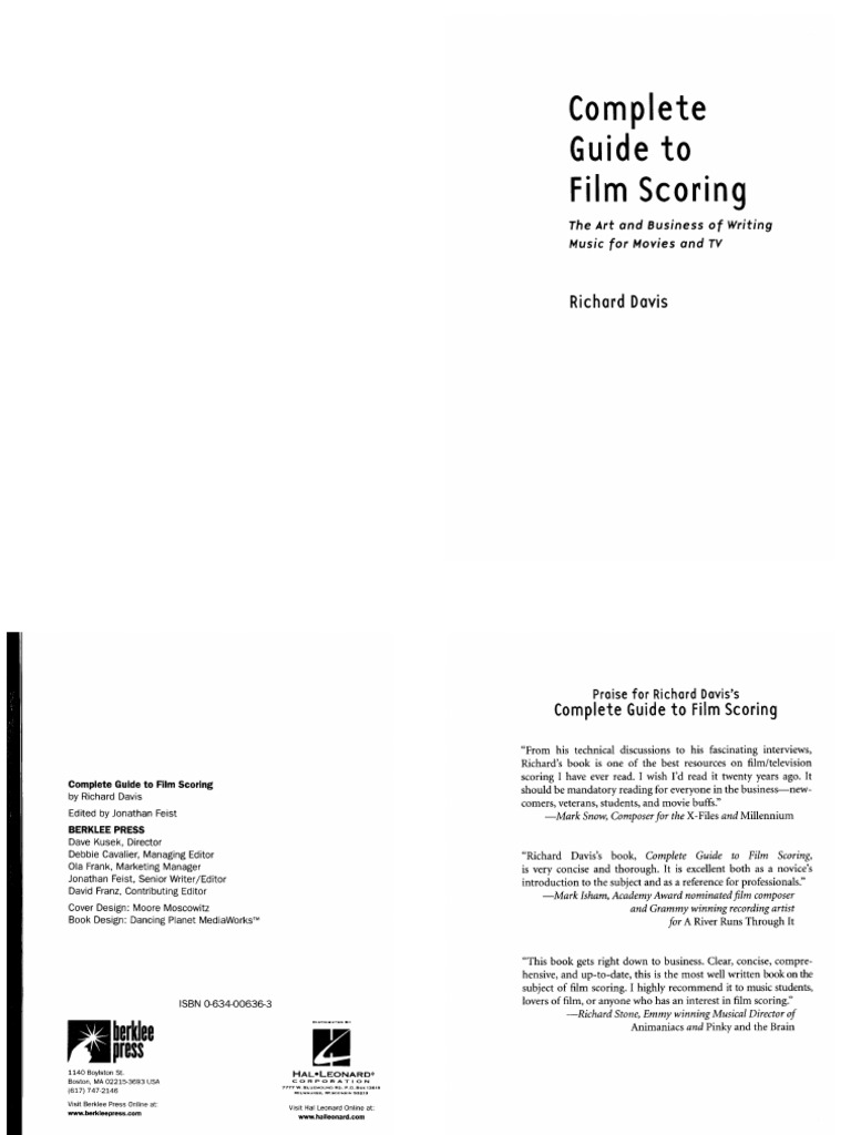 complete guide to film scoring richard davis pdf