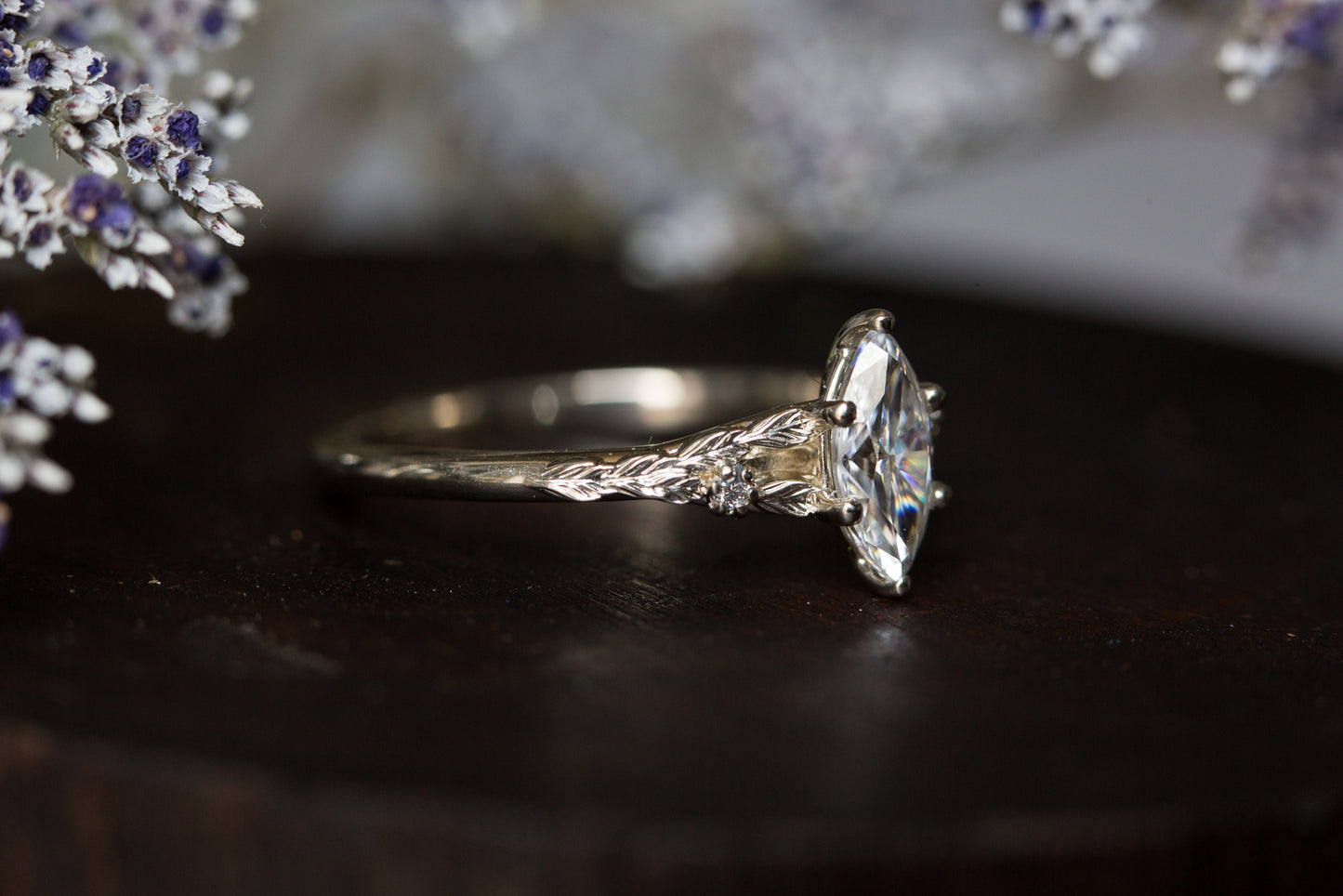 cathedral marquise diamond ring