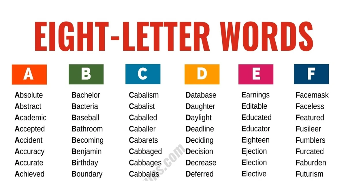 eight letter word using these letters