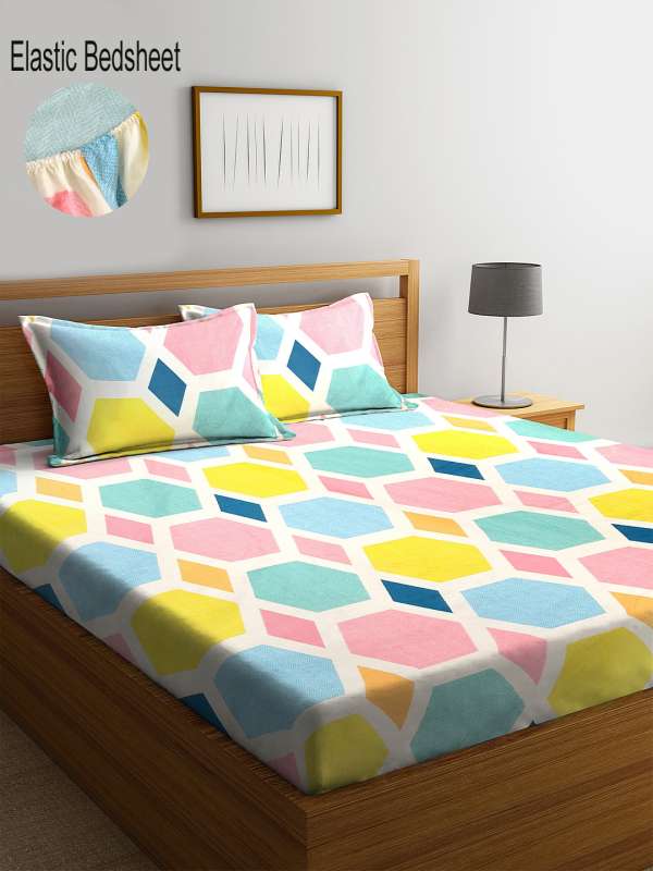 elastic fitted cotton bed sheets online india