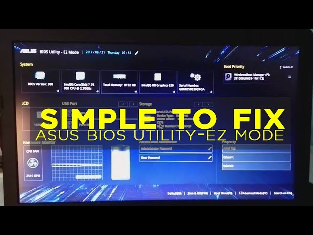 exit asus bios utility ez mode